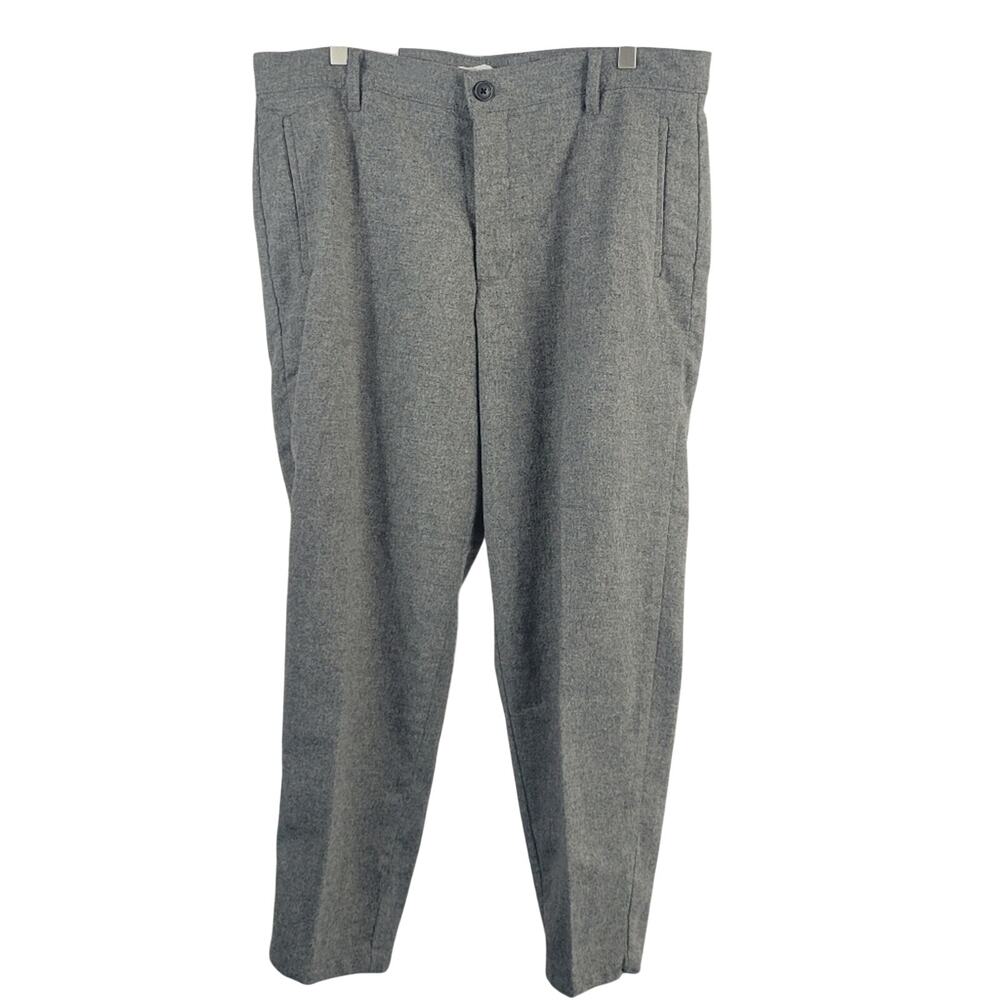 NWT Selected Homme Lars Wool Blend Crop Trousers Stretch Grey 36/32